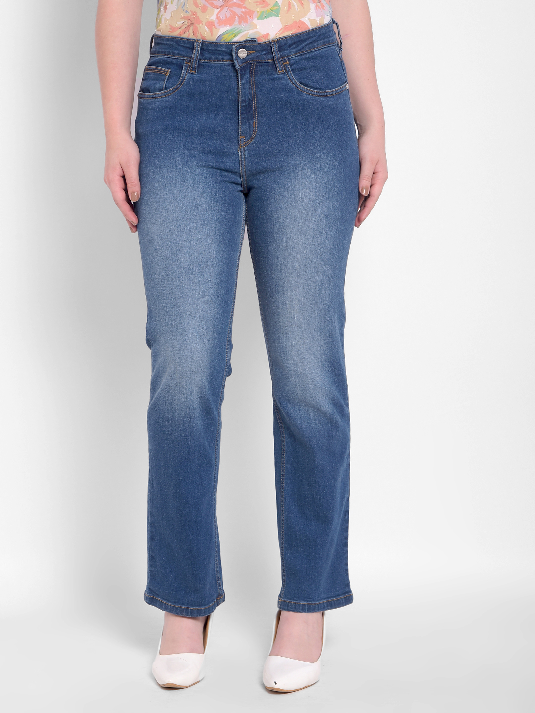 Numero Uno Women Mid-Wash Straight Fit Sustainable Jeans